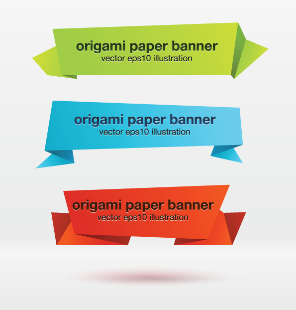free vector Banner vector origami effect